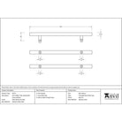 Satin Marine SS (316) 0.6m Offset T Bar Handle B2B 32mm Ø | From The Anvil - Door Pull Handles - From The Anvil - Yester Home