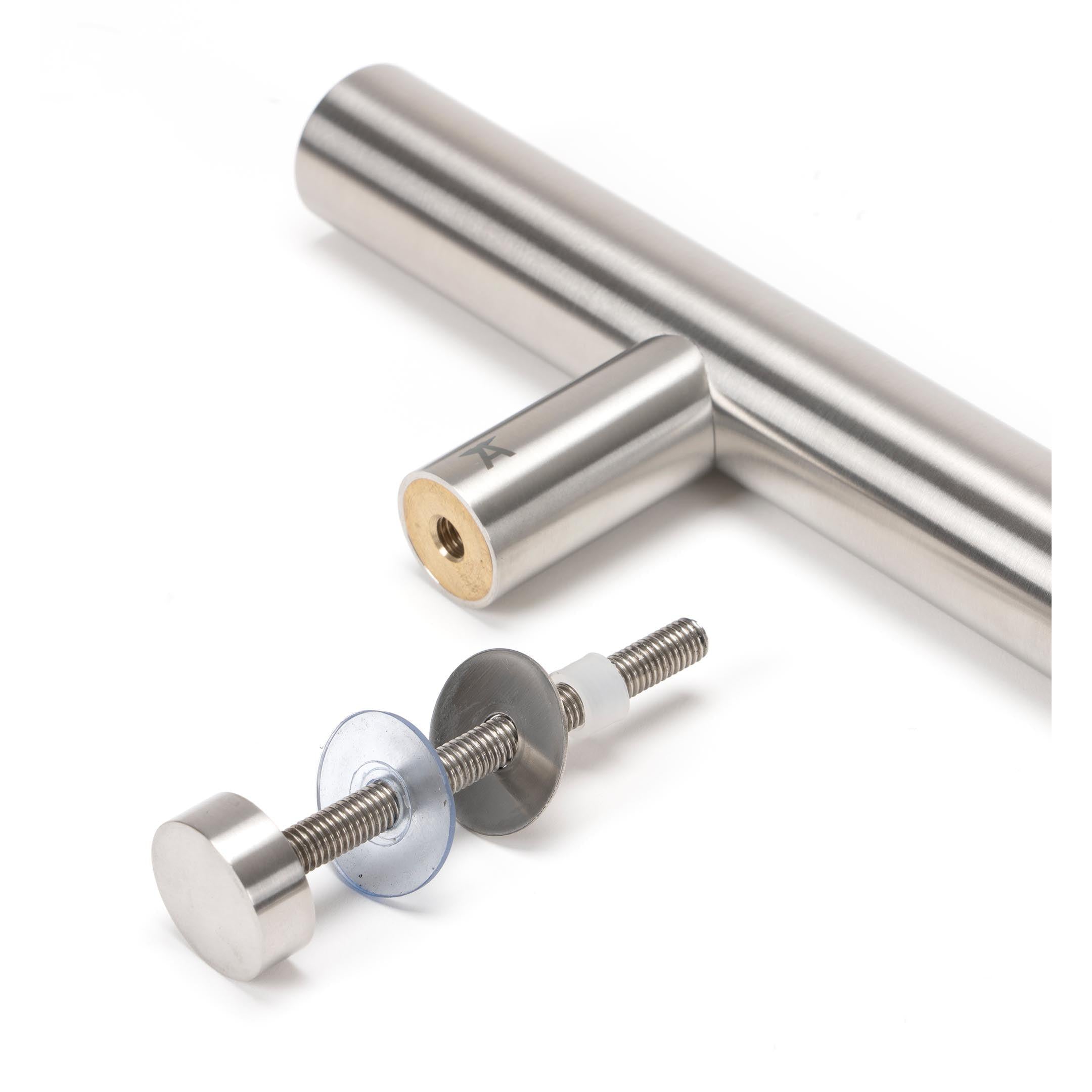 Satin Marine SS (316) 1.5m T Bar Handle Bolt Fix 32mm Ø | From The Anvil - Door Pull Handles - From The Anvil - Yester Home
