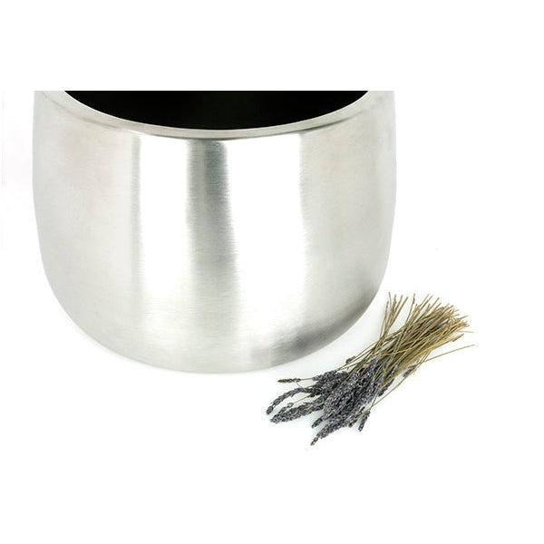 Satin Marine SS (316) 28cm Hepworth Pot (Drainage holes) | From The Anvil-Plant Pots-Yester Home