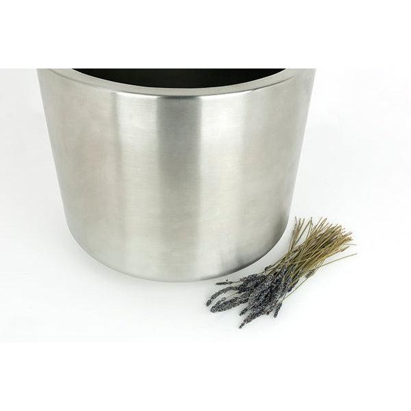Satin Marine SS (316) 28cm Newlyn Pot (Drainage holes) | From The Anvil-Plant Pots-Yester Home