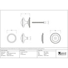Satin Marine SS (316) Art Deco Centre Door Knob | From The Anvil-Centre Door Knobs-Yester Home