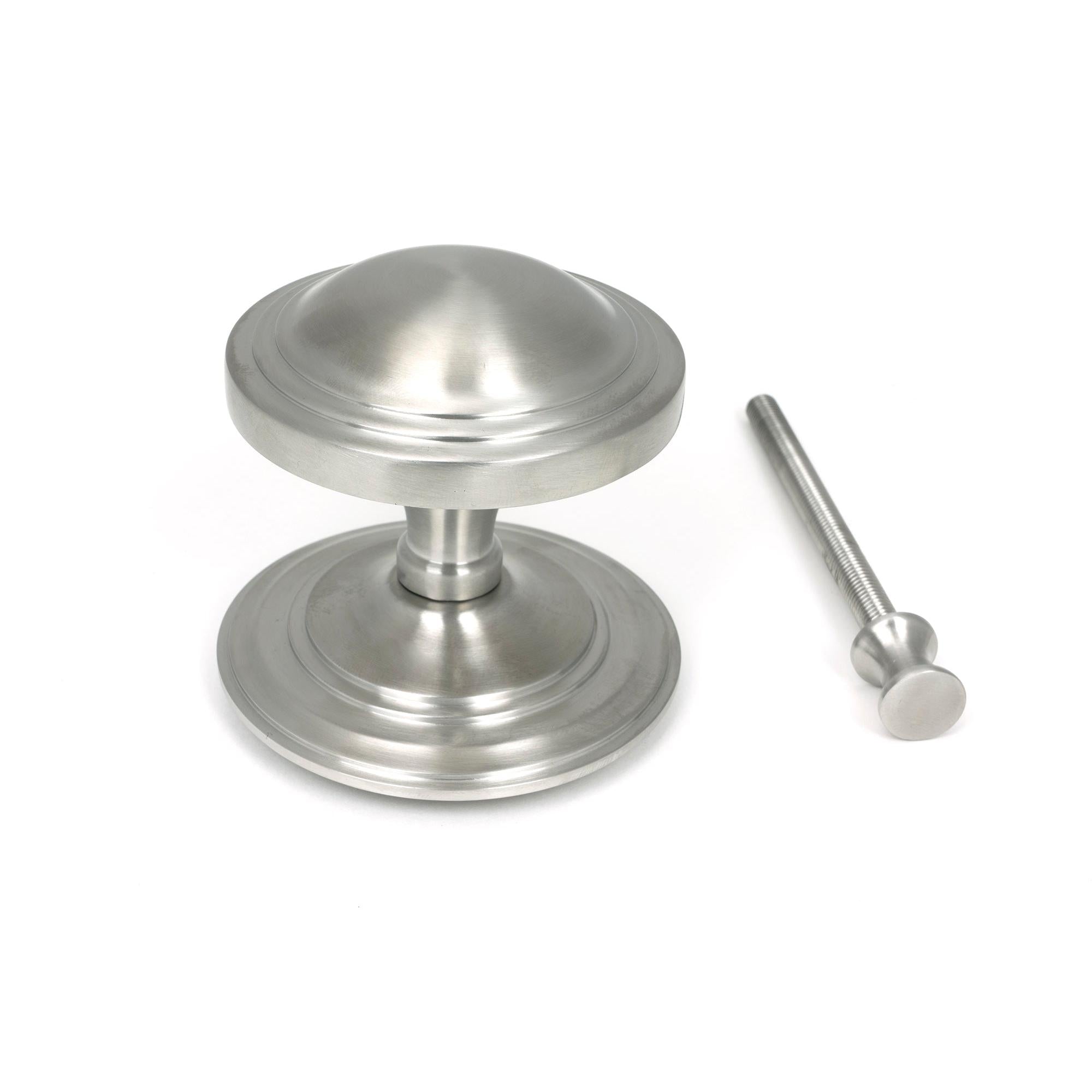 Satin Marine SS (316) Art Deco Centre Door Knob | From The Anvil - Centre Door Knobs - From The Anvil - Yester Home