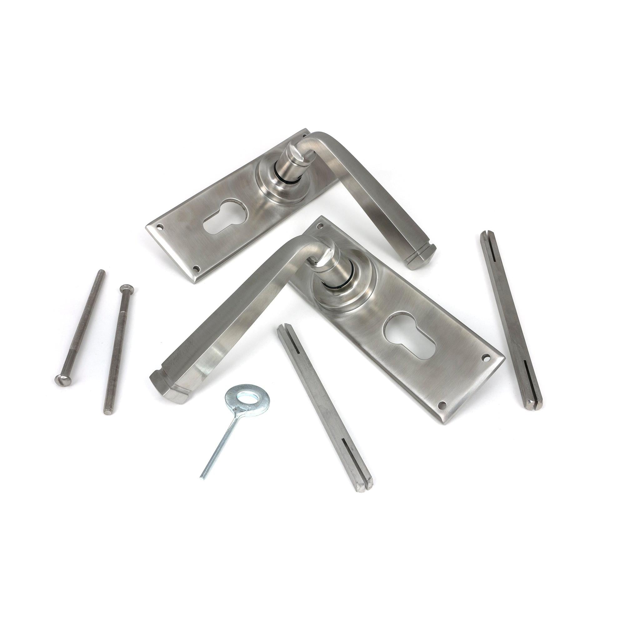 Satin Marine SS (316) Avon Lever Euro Lock Set | From The Anvil - Lever Euro - From The Anvil - Yester Home