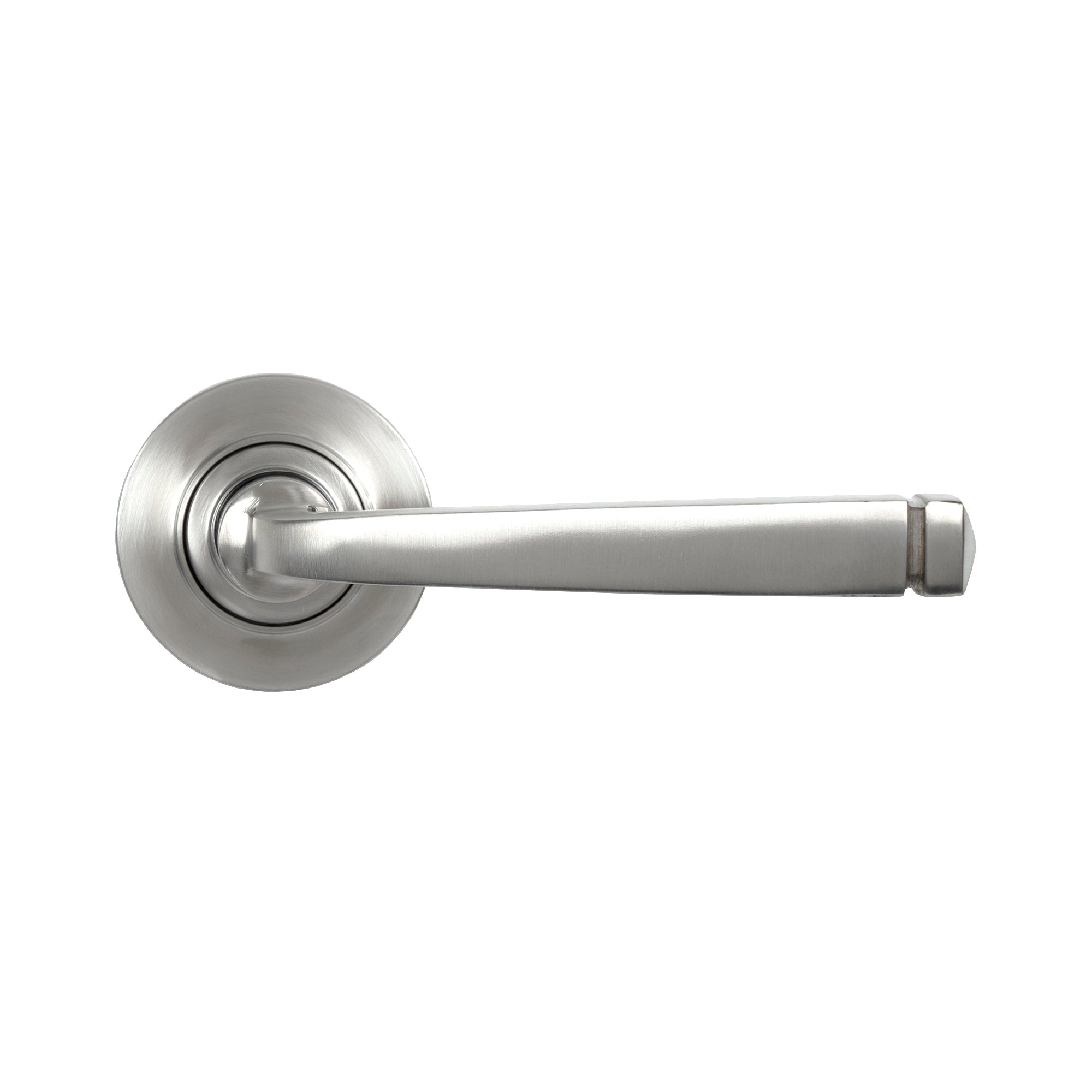 Satin Marine SS (316) Avon Round Lever on Rose Set (Plain) | From The Anvil-Concealed-Yester Home