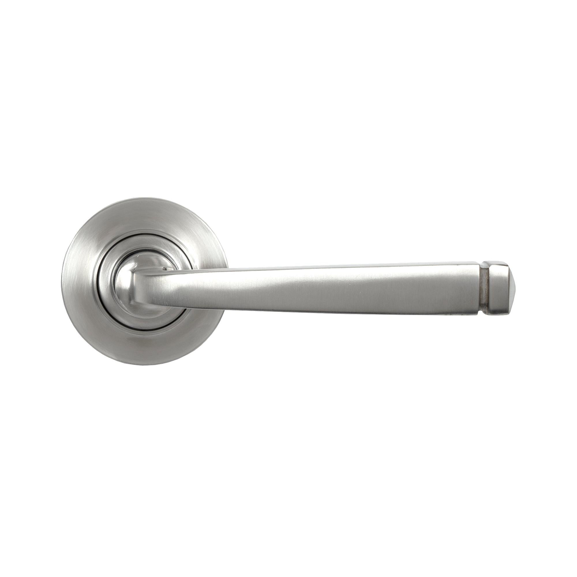 Satin Marine SS (316) Avon Round Lever on Rose Set (Plain) - Unsprung | From The Anvil - Concealed - From The Anvil - Yester Home