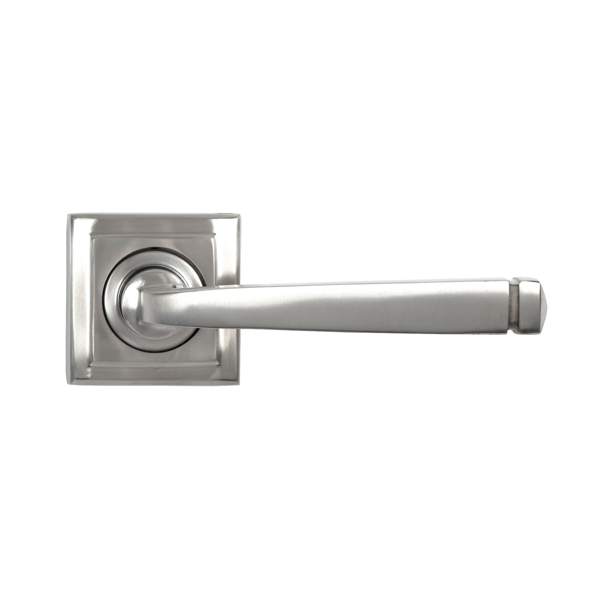 Satin Marine SS (316) Avon Round Lever on Rose Set (Square) | From The Anvil-Concealed-Yester Home