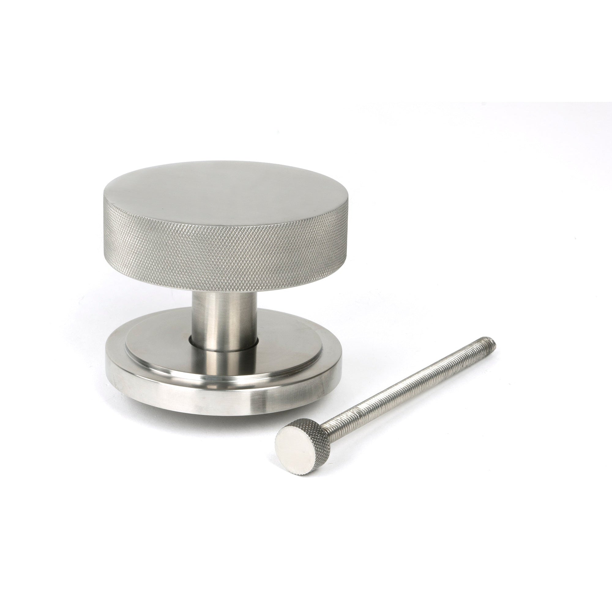 Satin Marine SS (316) Brompton Centre Door Knob (Art Deco) | From The Anvil-Centre Door Knobs-Yester Home