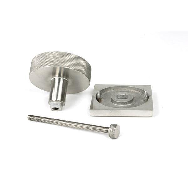 Satin Marine SS (316) Brompton Centre Door Knob (Square) | From The Anvil-Centre Door Knobs-Yester Home