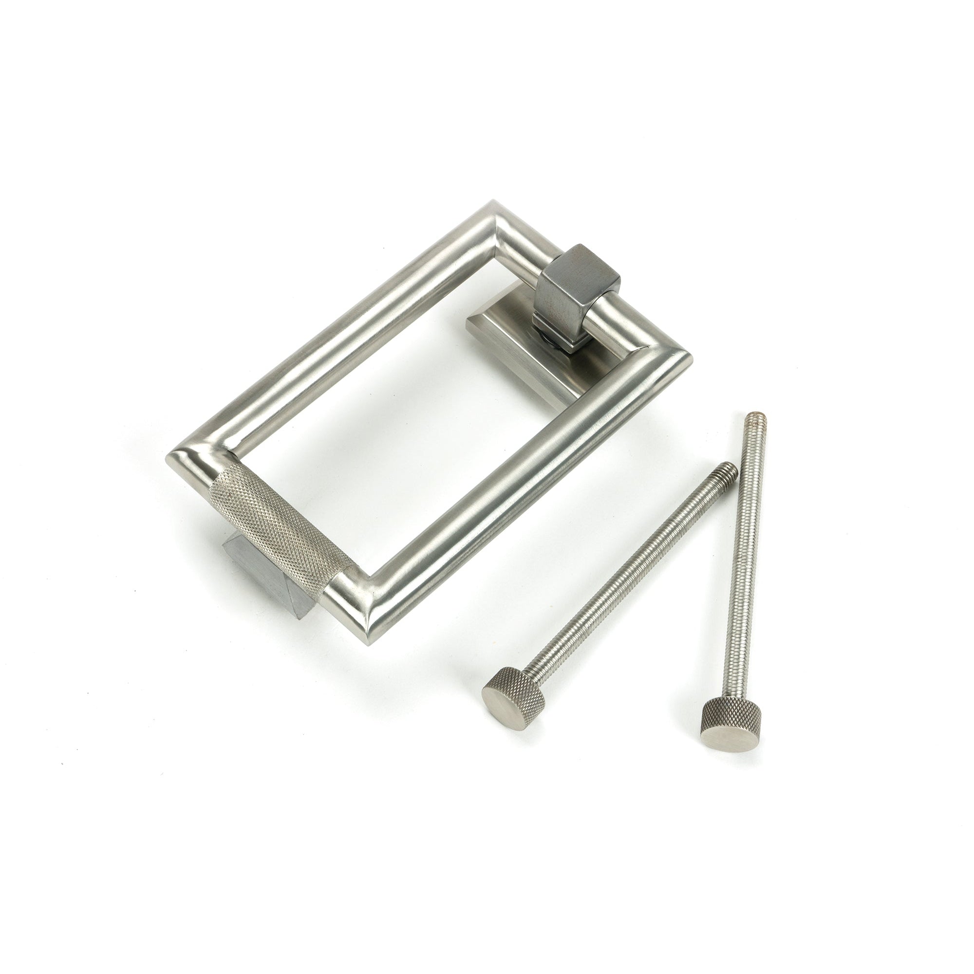 Satin Marine SS (316) Brompton Door Knocker | From The Anvil-Bolt-Through Door Knockers-Yester Home