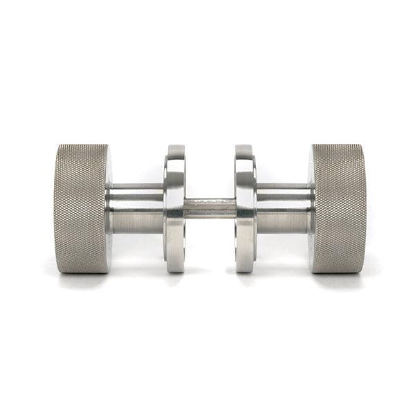 Satin Marine SS (316) Brompton Mortice/Rim Knob Set (Art Deco) | From The Anvil-Mortice Knobs-Yester Home