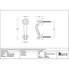 Satin Marine SS (316) Doctor's Door Knocker - Bolt-Through Door Knockers - From The Anvil - Yester Home