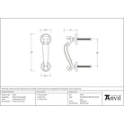Satin Marine SS (316) Doctor's Door Knocker - Bolt-Through Door Knockers - From The Anvil - Yester Home