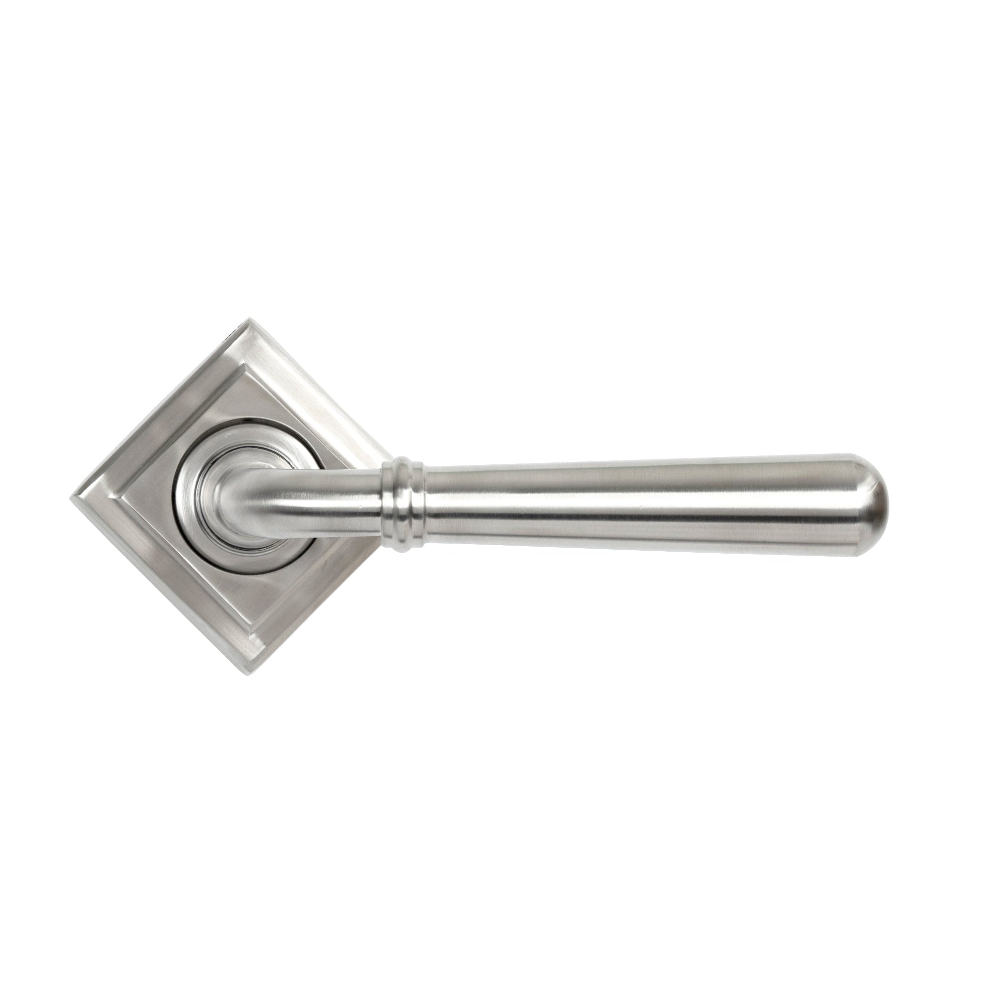 Satin Marine SS (316) Newbury Lever on Rose Set (Square) - Unsprung | From The Anvil-Concealed-Yester Home