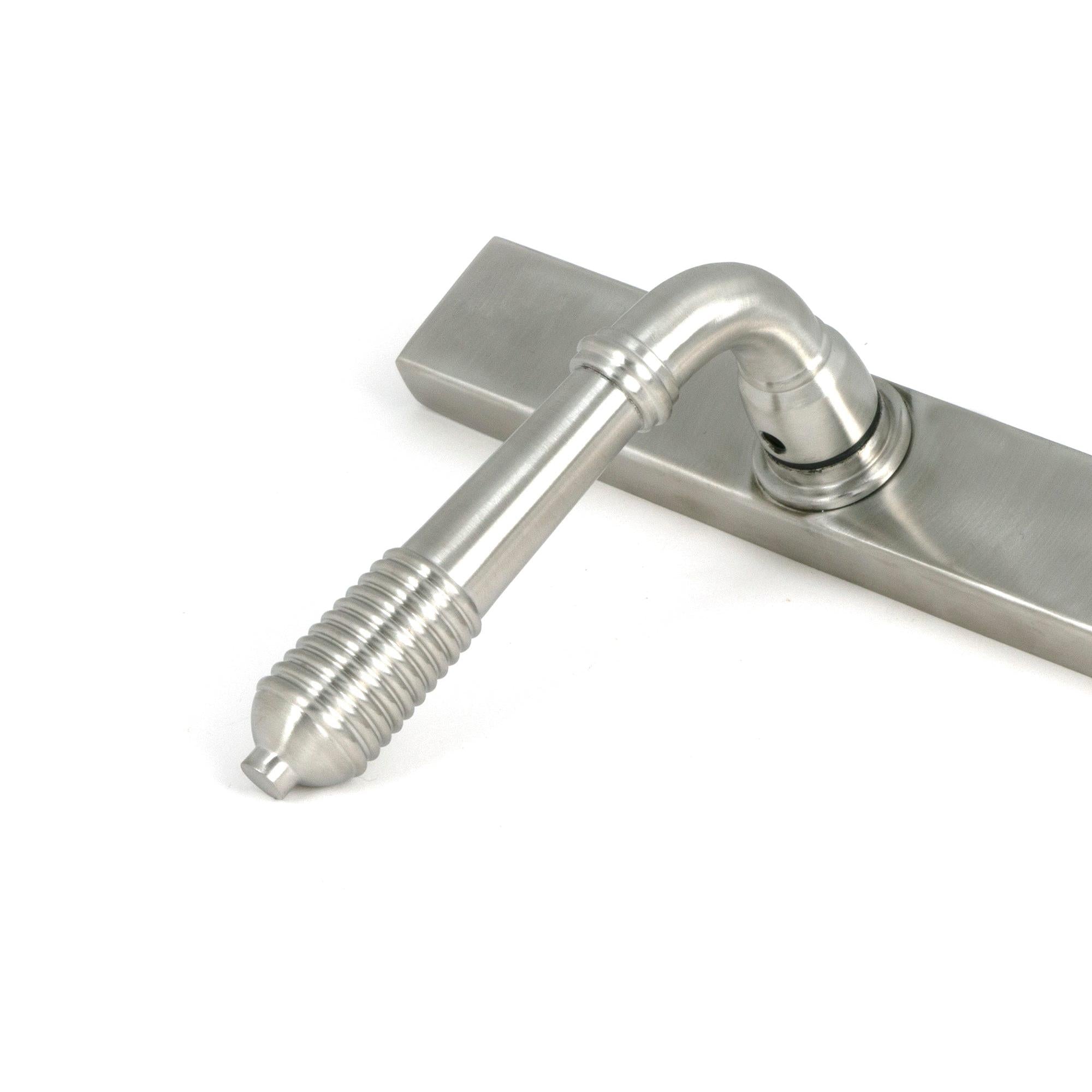 Satin Marine SS (316) Reeded Slimline Lever Espag. Lock Set - Espagnolette - From The Anvil - Yester Home