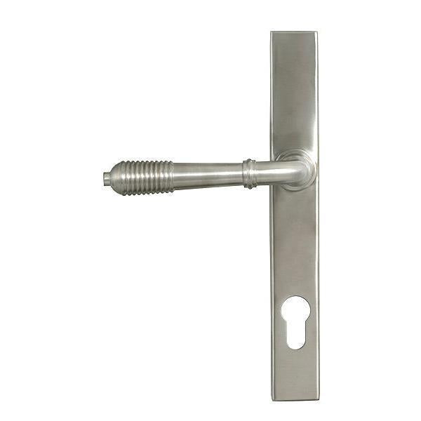 Satin Marine SS (316) Reeded Slimline Lever Espag. Lock Set - Espagnolette - From The Anvil - Yester Home