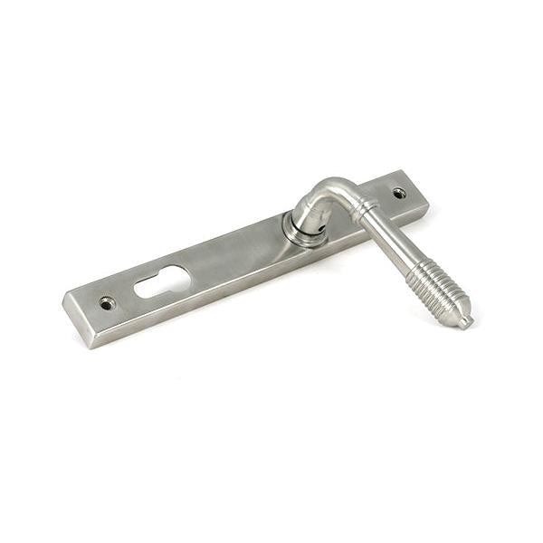 Satin Marine SS (316) Reeded Slimline Lever Espag. Lock Set - Espagnolette - From The Anvil - Yester Home