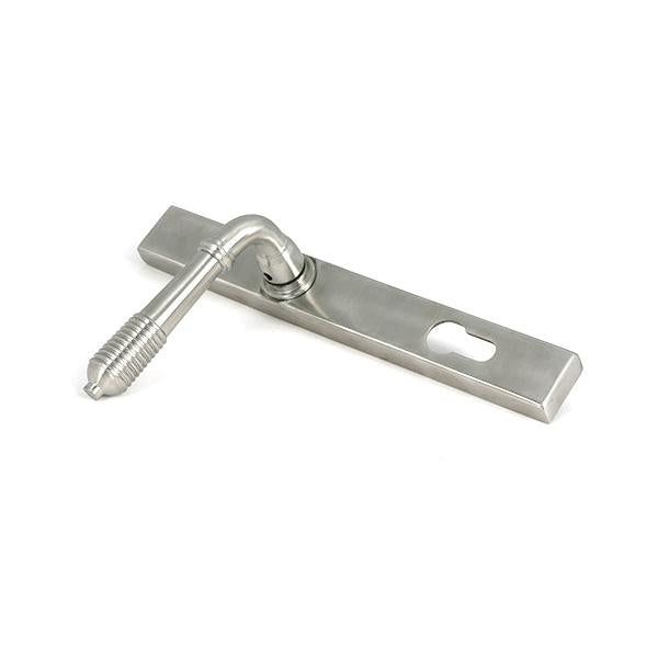 Satin Marine SS (316) Reeded Slimline Lever Espag. Lock Set - Espagnolette - From The Anvil - Yester Home