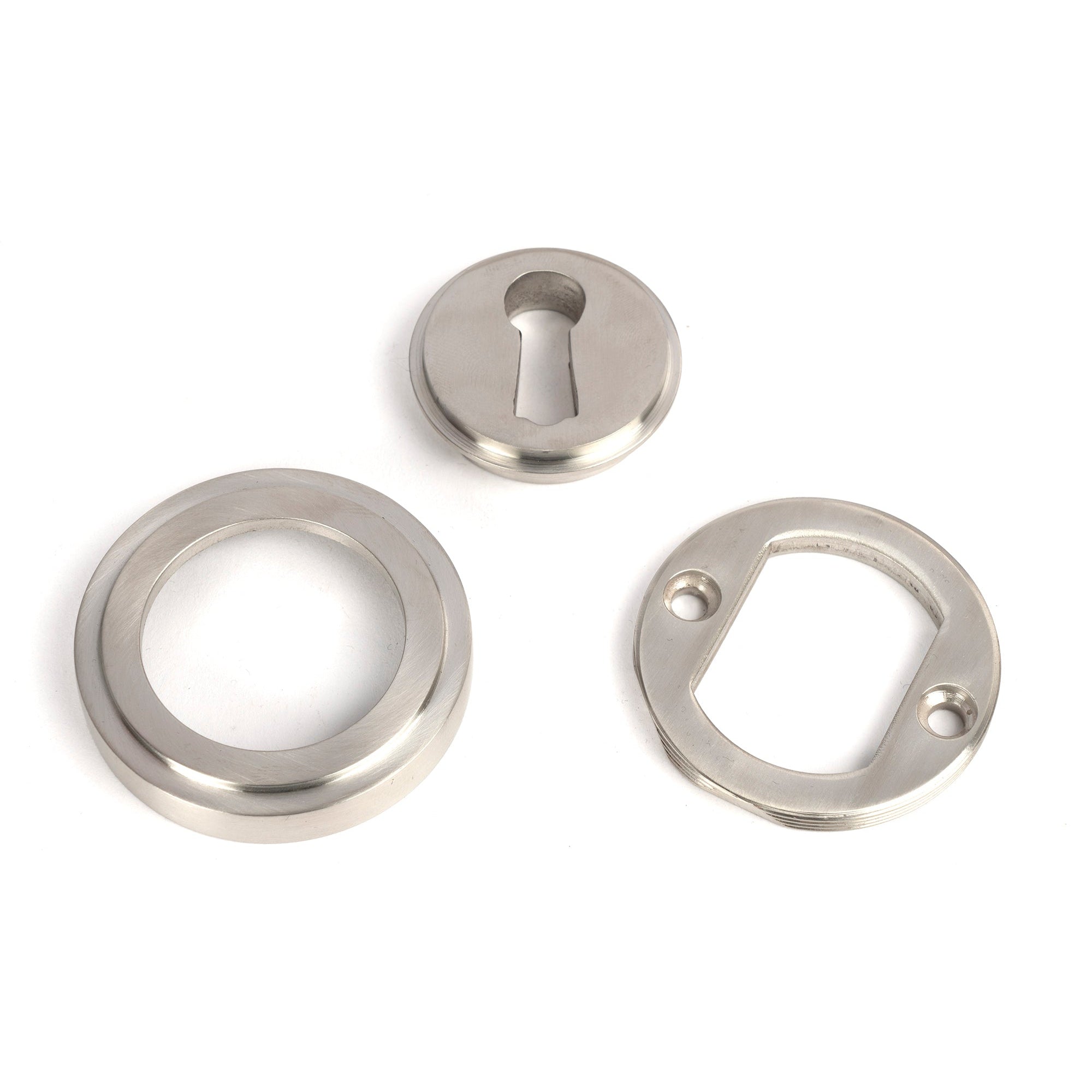 Satin Marine SS (316) Round Escutcheon (Art Deco) | From The Anvil-Escutcheons-Yester Home