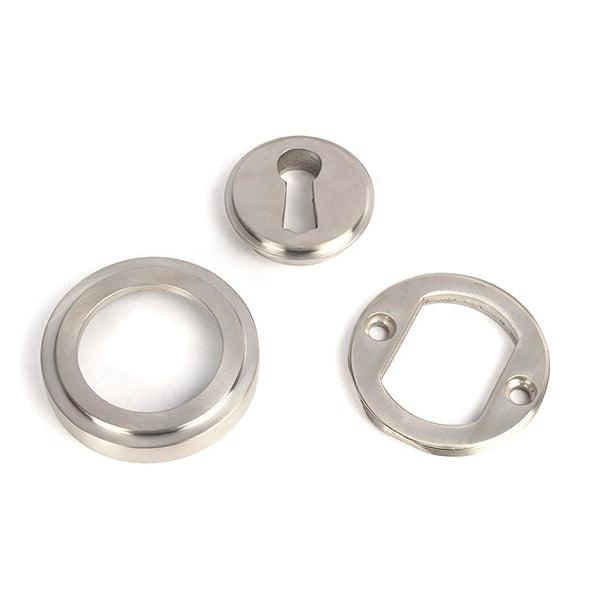 Satin Marine SS (316) Round Escutcheon (Art Deco) | From The Anvil-Escutcheons-Yester Home