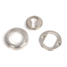 Satin Marine SS (316) Round Euro Escutcheon (Art Deco) | From The Anvil-Euro Escutcheons-Yester Home