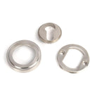 Satin Marine SS (316) Round Euro Escutcheon (Art Deco) | From The Anvil-Euro Escutcheons-Yester Home