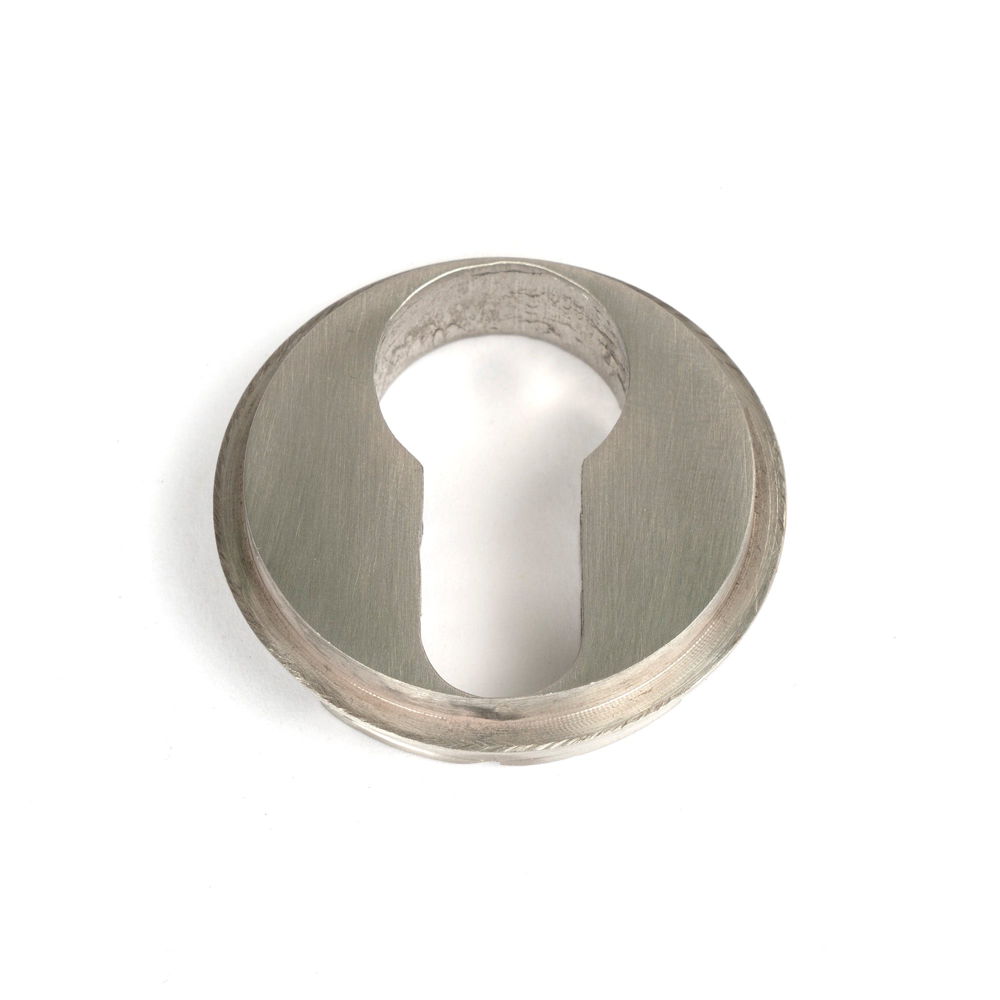 Satin Marine SS (316) Round Euro Escutcheon (Art Deco) | From The Anvil-Euro Escutcheons-Yester Home