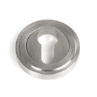 Satin Marine SS (316) Round Euro Escutcheon (Art Deco) | From The Anvil-Euro Escutcheons-Yester Home