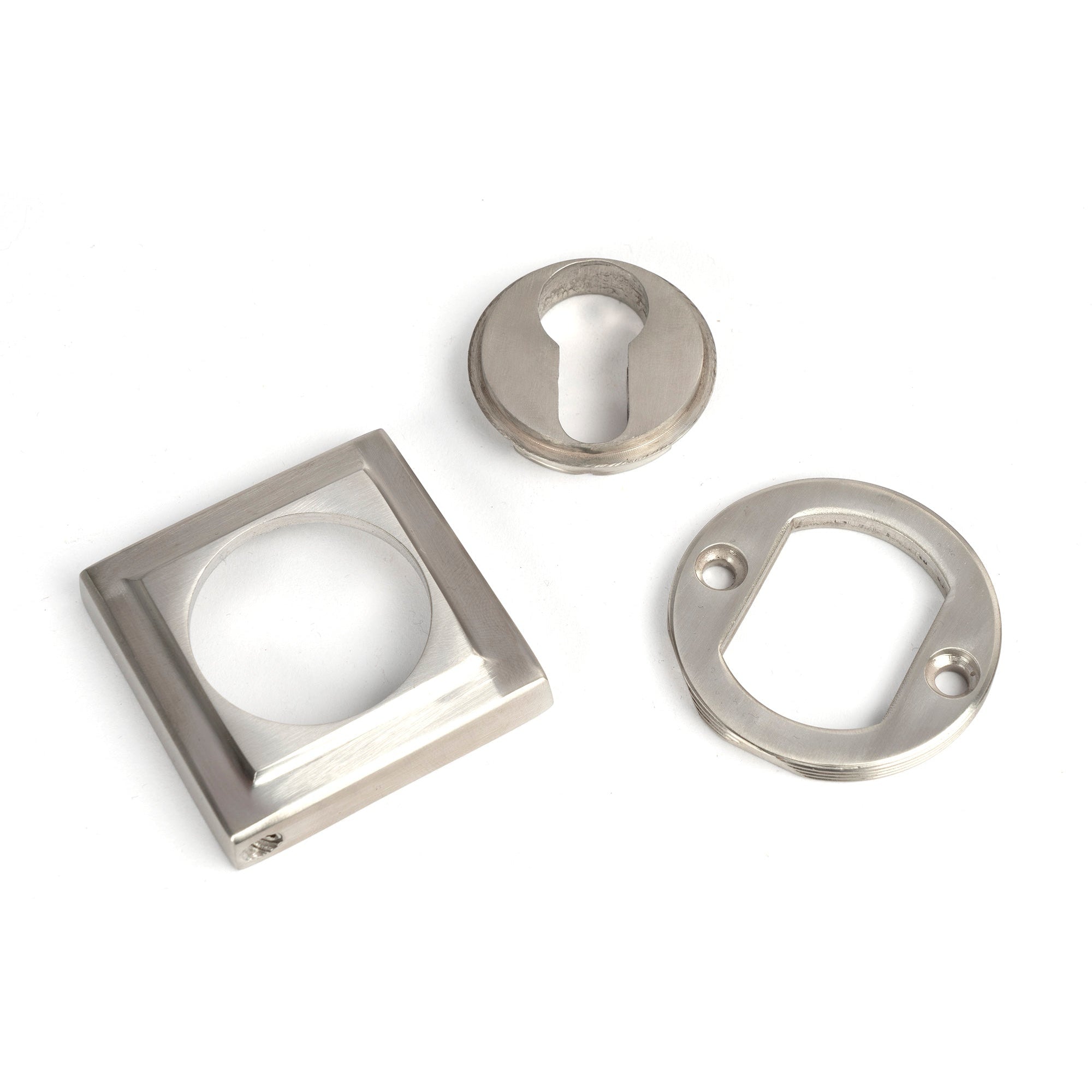 Satin Marine SS (316) Round Euro Escutcheon (Square) | From The Anvil-Euro Escutcheons-Yester Home