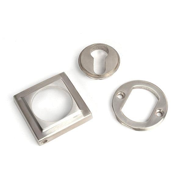 Satin Marine SS (316) Round Euro Escutcheon (Square) | From The Anvil-Euro Escutcheons-Yester Home