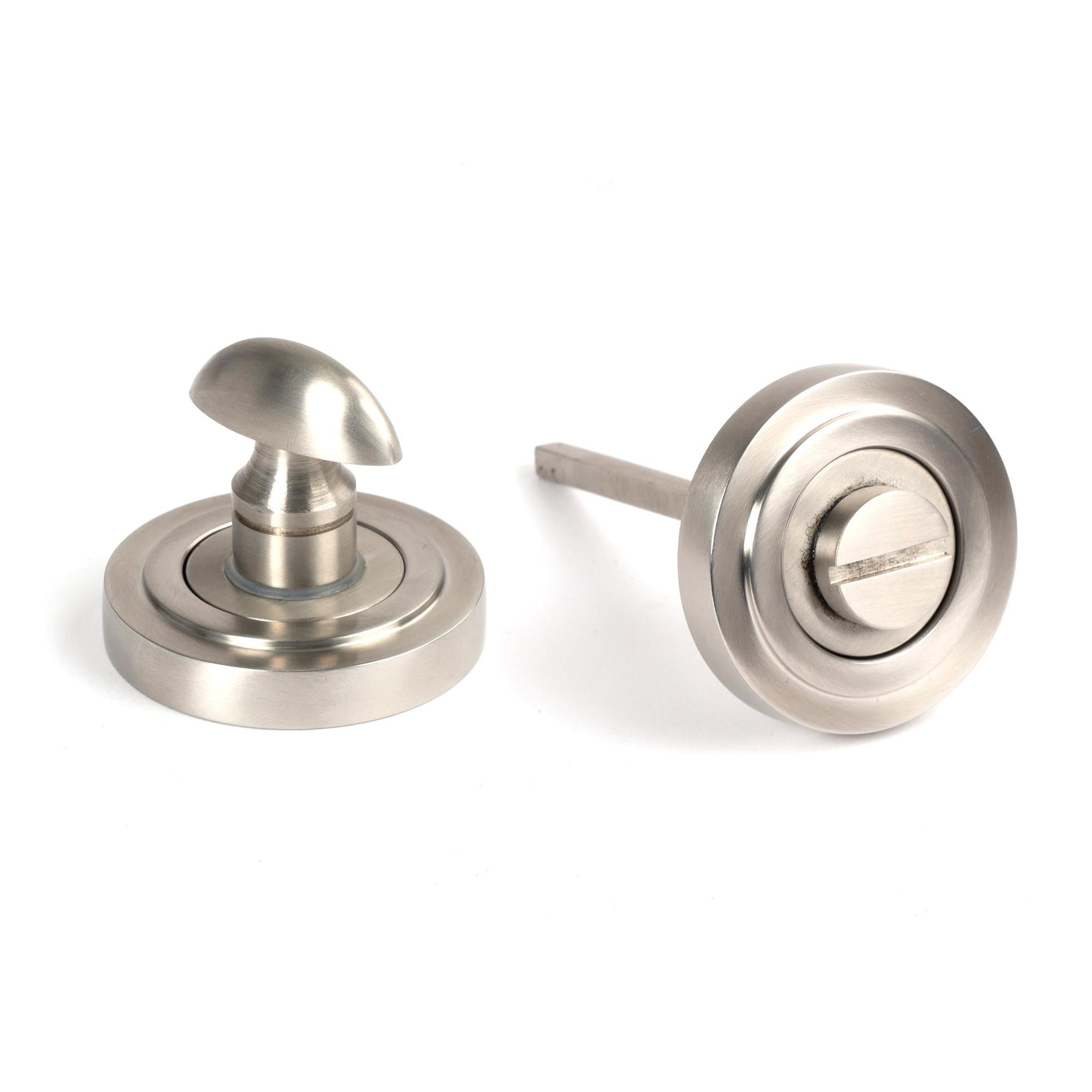 Satin Marine SS (316) Round Thumbturn Set (Art Deco) | From The Anvil - Thumbturns - From The Anvil - Yester Home