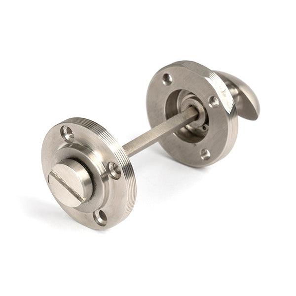 Satin Marine SS (316) Round Thumbturn Set (Art Deco) | From The Anvil-Thumbturns-Yester Home