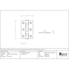 Satin SS 3" Ball Bearing Butt Hinge (pair) | From The Anvil-Butt Hinges-Yester Home