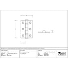 Satin SS 3" Ball Bearing Butt Hinge (pair) | From The Anvil - Butt Hinges - From The Anvil - Yester Home