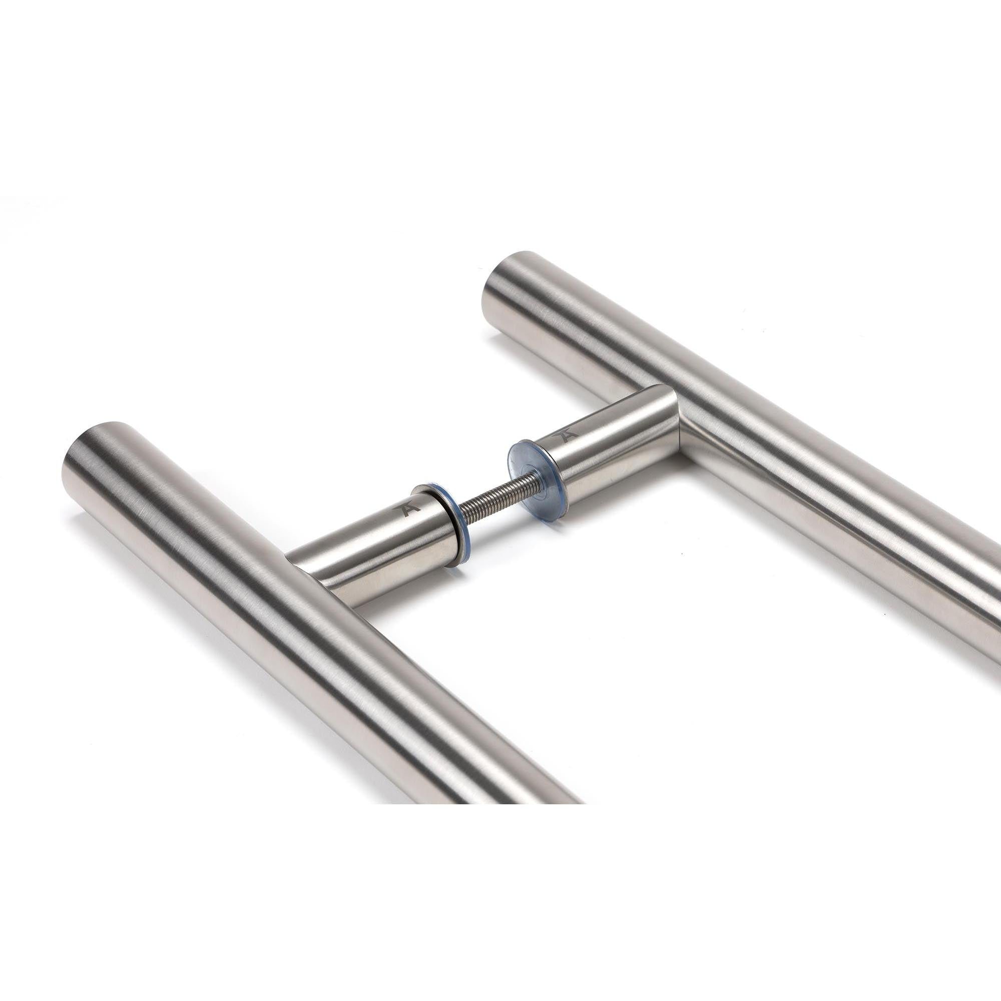 Satin SS (304) 100mm Back to Back Fixings for T Bar (2) | From The Anvil - Door Pull Handles - From The Anvil - Yester Home