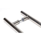 Satin SS (304) 100mm Back to Back Fixings for T Bar (2) | From The Anvil - Door Pull Handles - From The Anvil - Yester Home