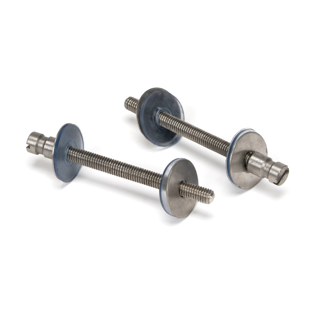 Satin SS (304) 100mm Back to Back Fixings for T Bar (2) | From The Anvil-Pull Handles-Yester Home