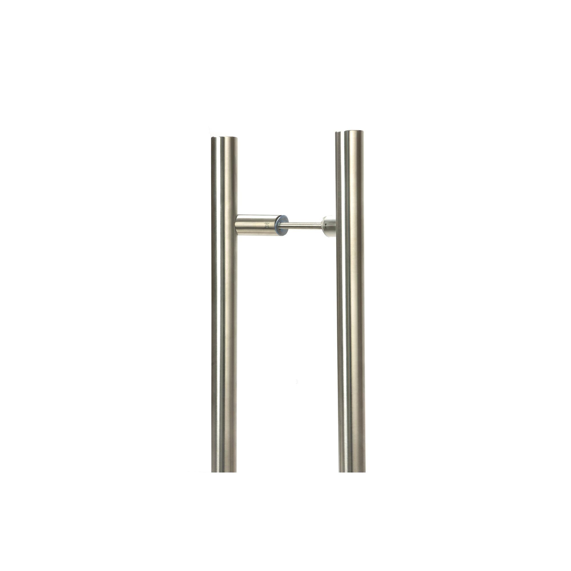 Satin SS (304) 100mm Back to Back Fixings for T Bar (2) - Offset | From The Anvil - Door Pull Handles - From The Anvil - Yester Home