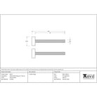 Satin SS (304) 100mm Bolt Fixings for T Bar (2) | From The Anvil-Pull Handles-Yester Home