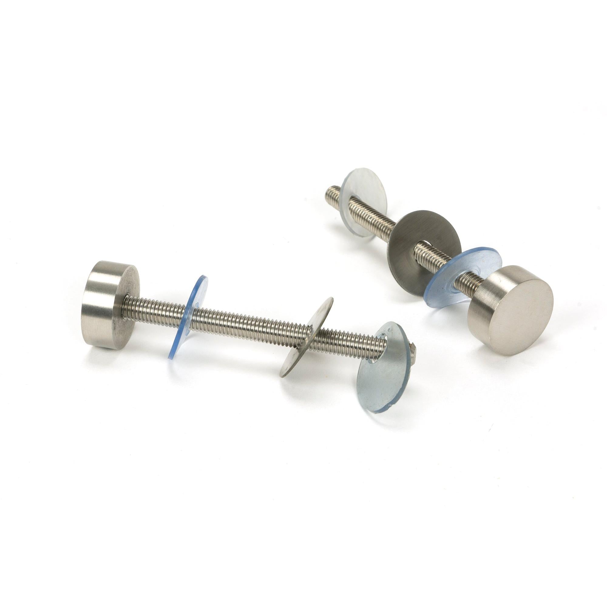 Satin SS (304) 100mm Bolt Fixings for T Bar (2) - Offset | From The Anvil - Door Pull Handles - From The Anvil - Yester Home