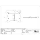 Satin SS 4" x 4" x 6" Parliament Hinge (pair) | From The Anvil-Parliament Hinges-Yester Home