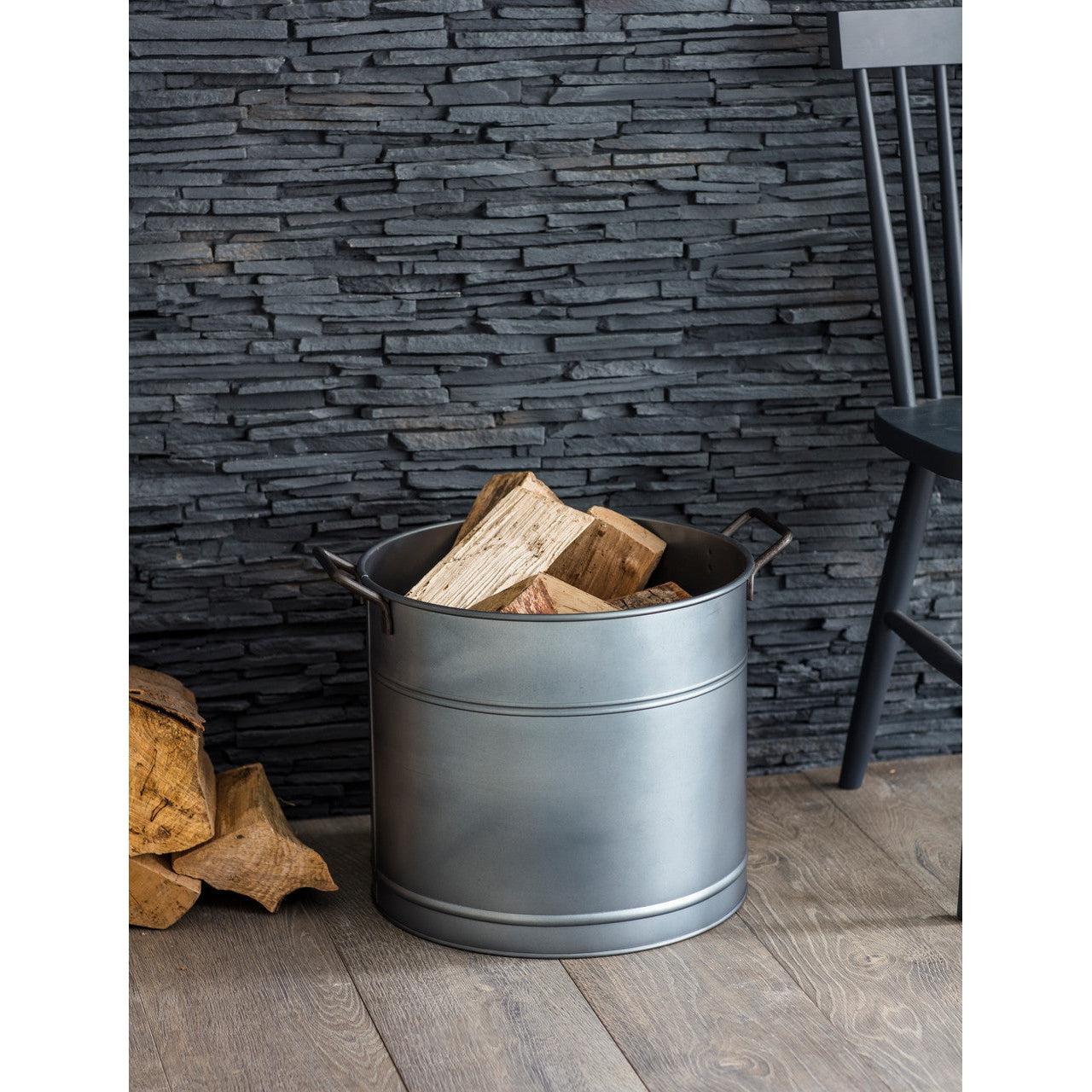 Set of 2 Buckets - Galvanised Steel-Pots, Planters & Troughs-Yester Home