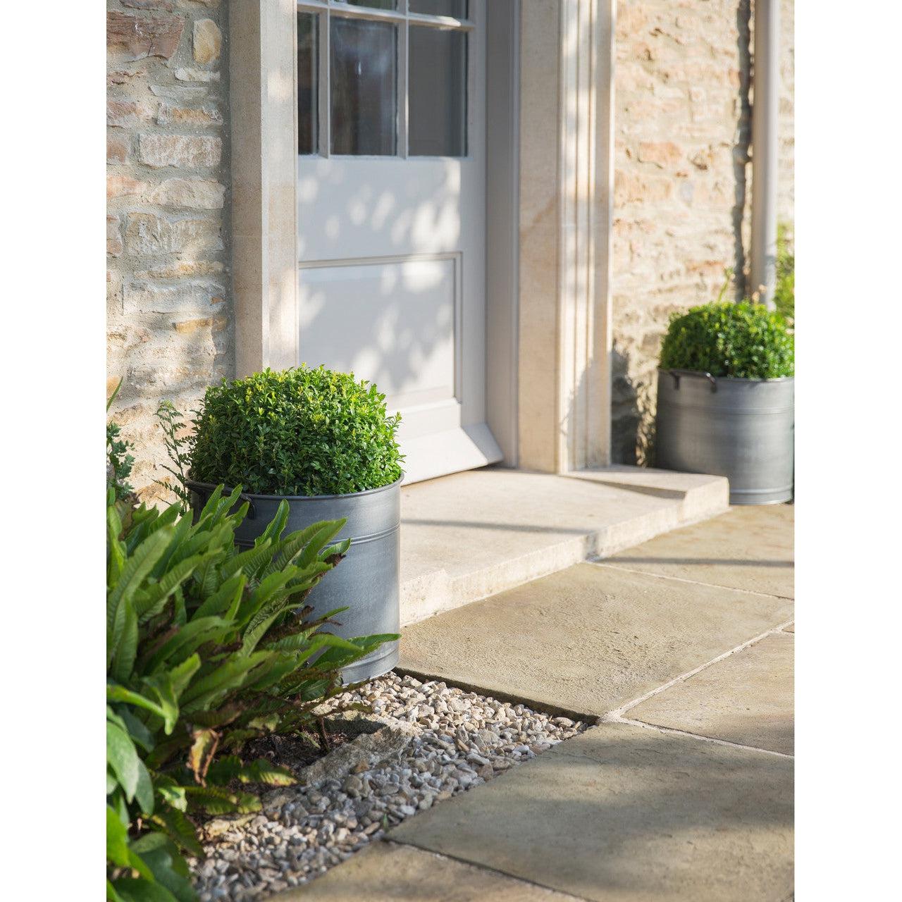 Set of 2 Buckets - Galvanised Steel-Pots, Planters & Troughs-Yester Home