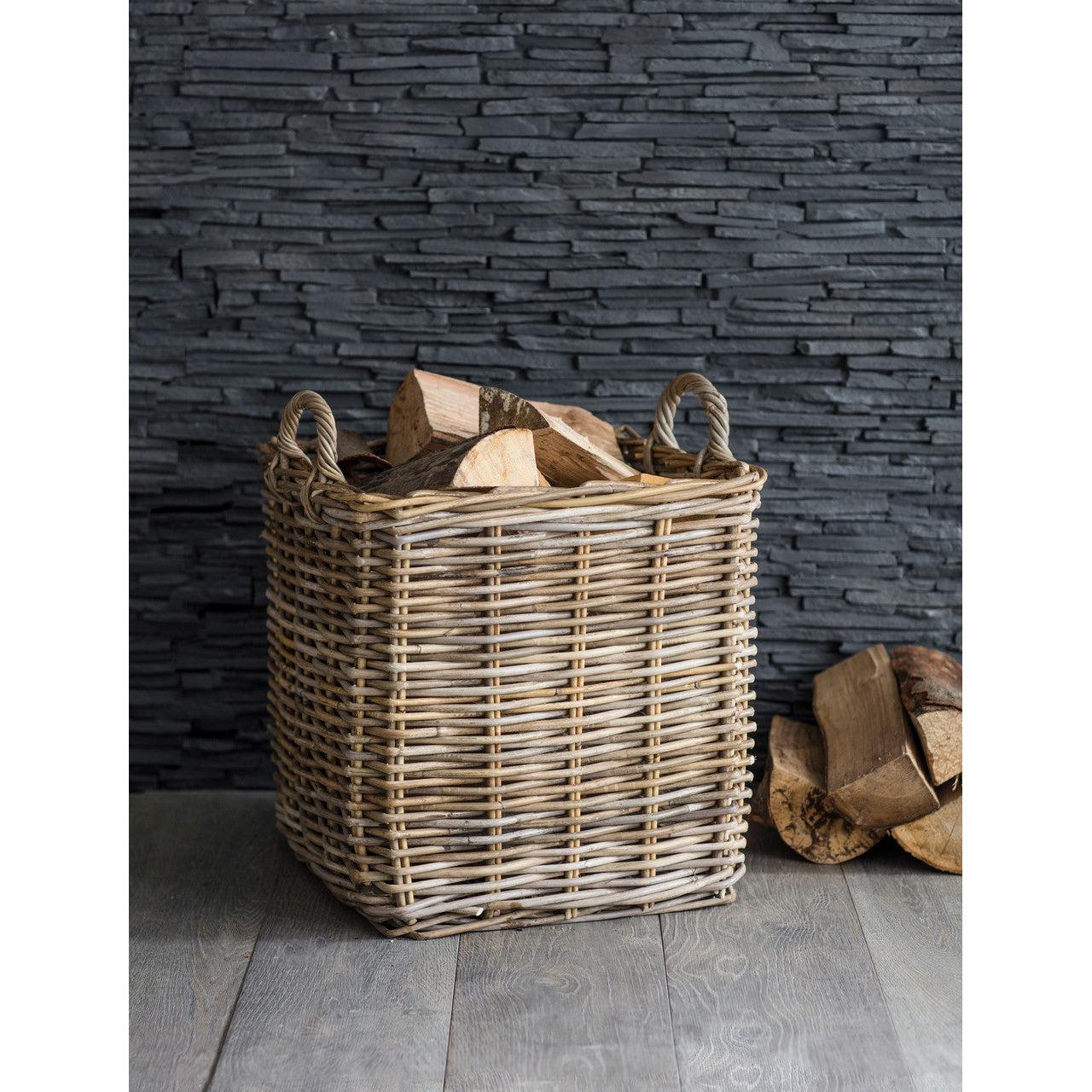 Set of 2 Square Baskets - Rattan-Baskets-Yester Home