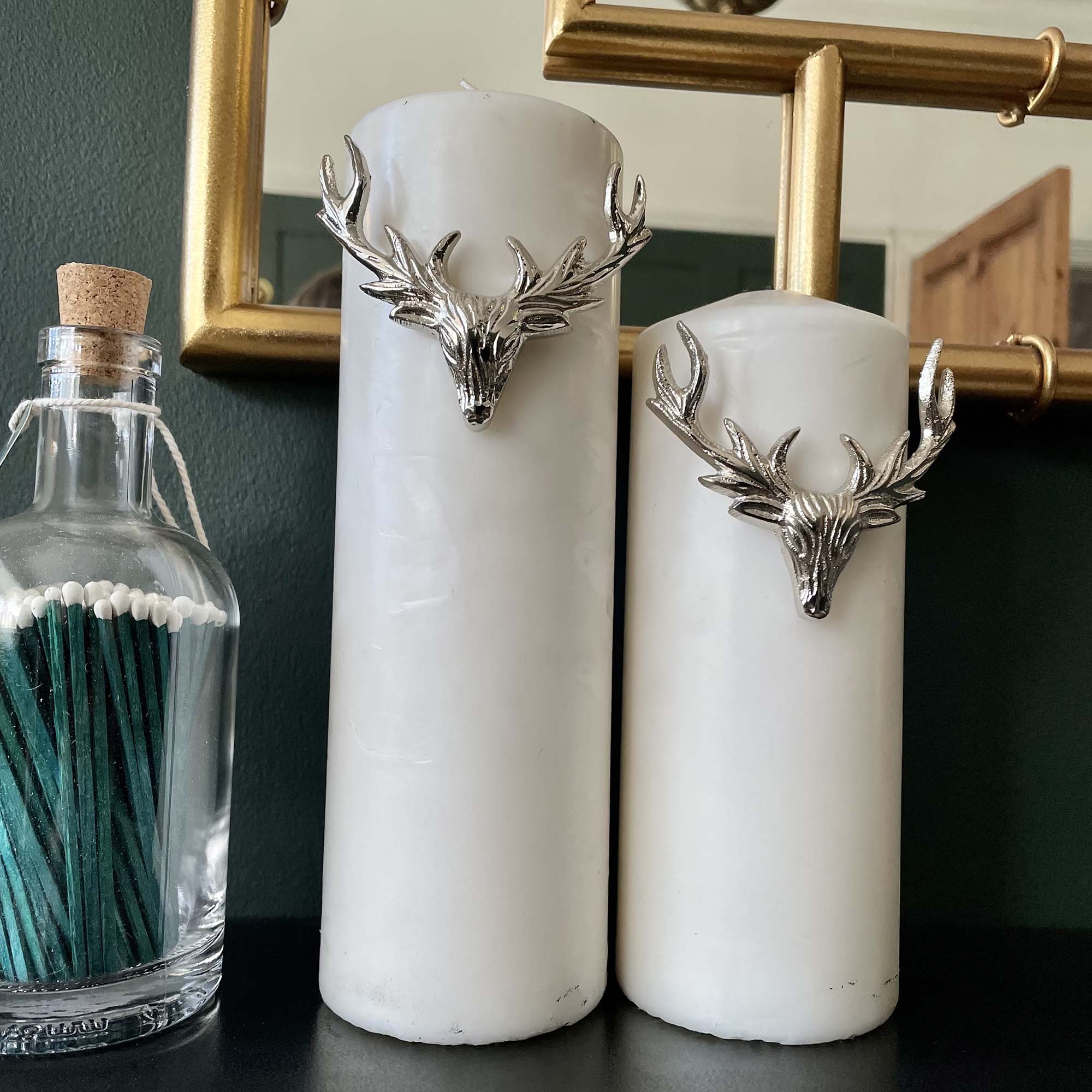 Set of 3 Large Stag Candle Pins-Candle Pins-Yester Home