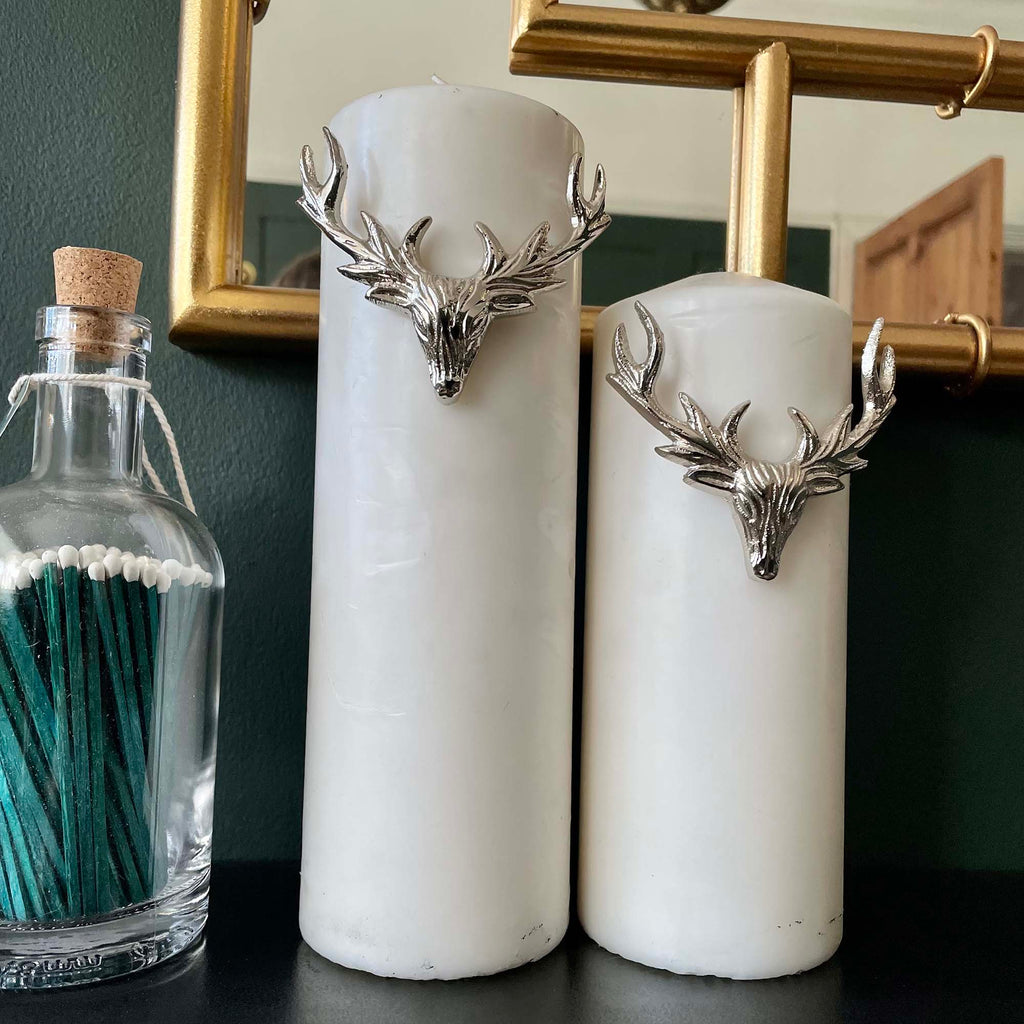 Set of 3 Large Stag Candle Pins-Candle Pins-Yester Home