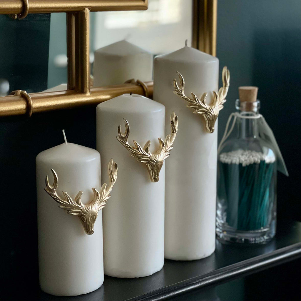 Set of 3 Large Stag Candle Pins-Candle Pins-Yester Home