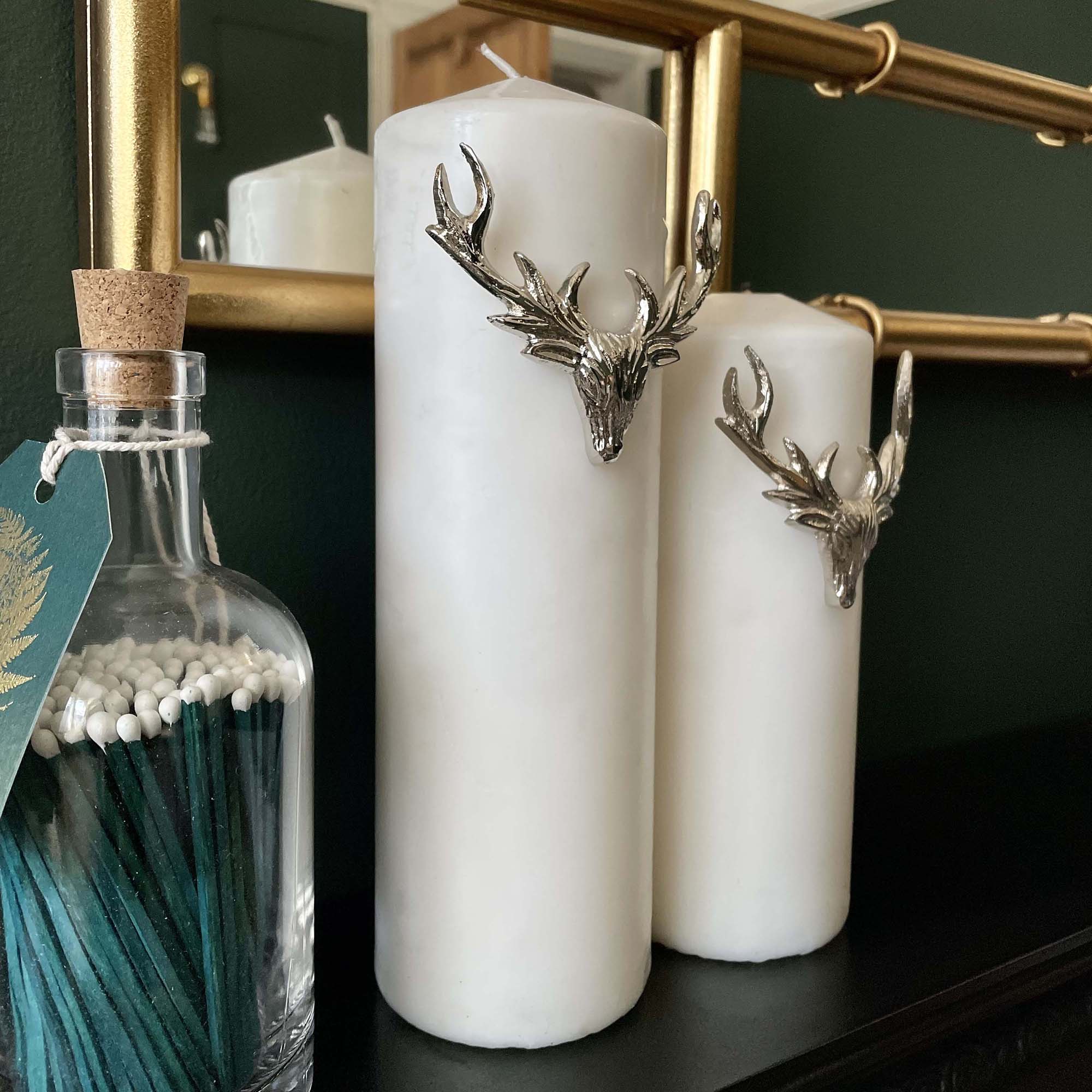 Set of 3 Large Stag Candle Pins-Candle Pins-Yester Home