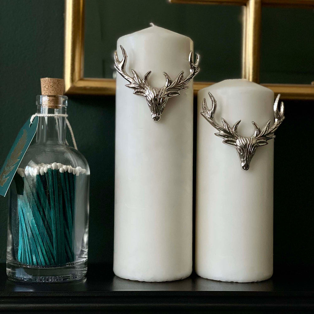Set of 3 Large Stag Candle Pins-Candle Pins-Yester Home