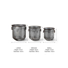 Set of 3 Malmesbury Planters - Galvanised Steel-Pots, Planters & Troughs-Yester Home