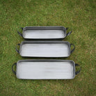 Set of 3 Oblong Metal Planters-Planters-Yester Home